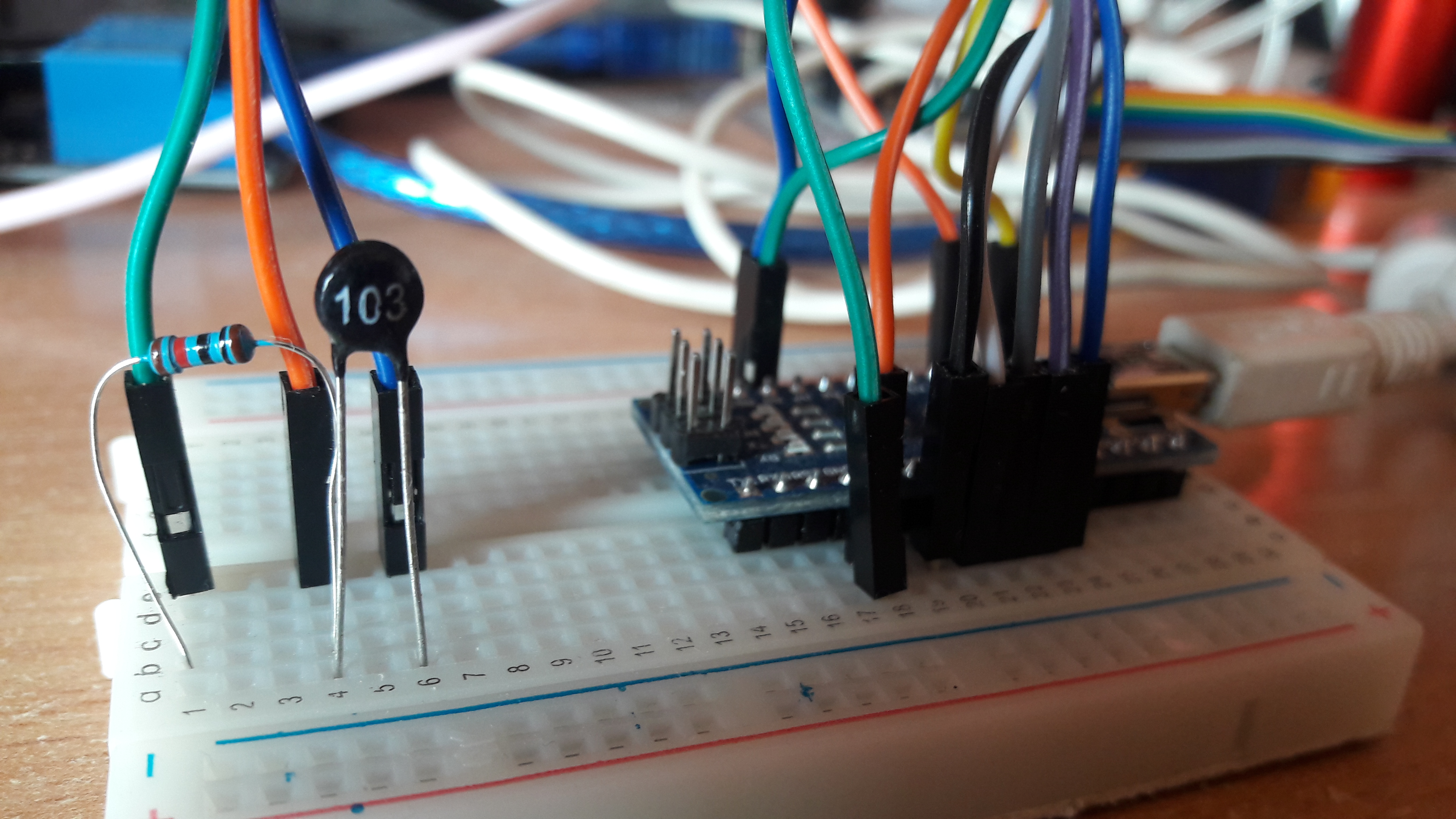 Arduino Nano, Nokia 5110 LCD i NTC 103 Termistor